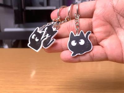 Cat emoji keychain