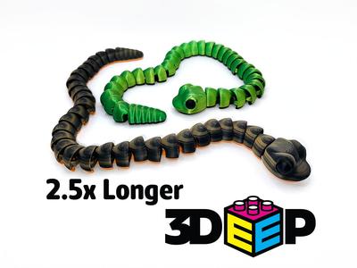 Flexi Long Snake - Print in place - No Supports