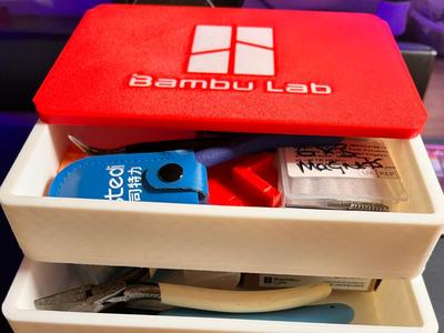 Stackable Bambu accessories boxes