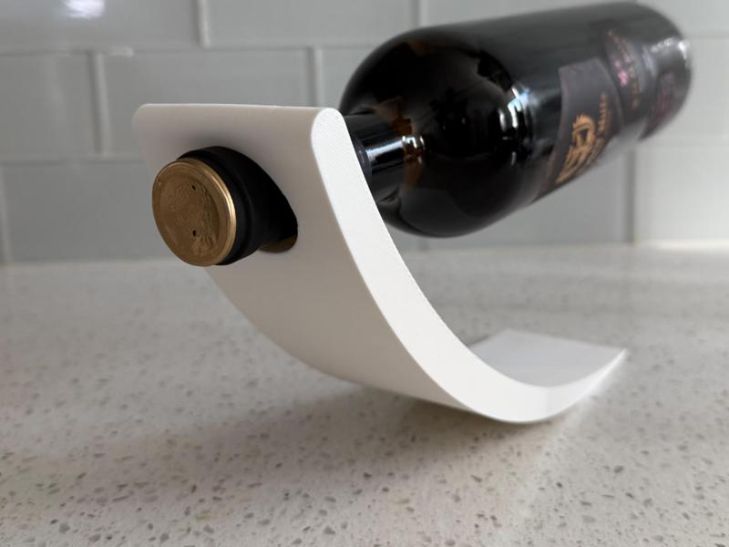 Kinetic Swooped Balancing Wine Bottle Stand v2