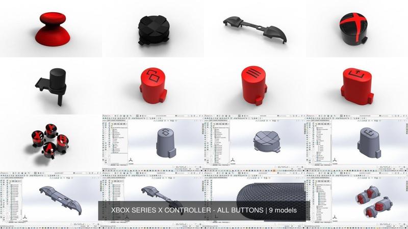 XBOX SERIES X CONTROLLER - ALL BUTTONS 3D Model Collection