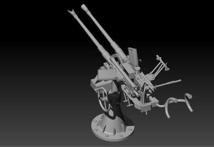 35 scale German Navy 20mm dual barrel Flak for 3D print