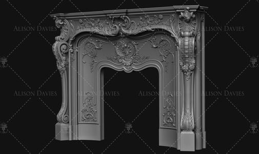 Pretty French Fireplace  Printable 3D model