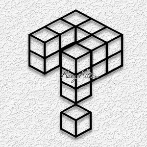 cubed question mark wall art geometric shapes home decor