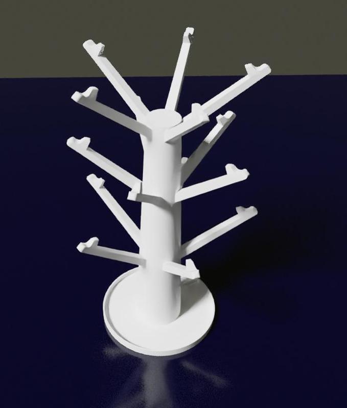 Keychain Tree Display Stand - Support Free - Print in Place