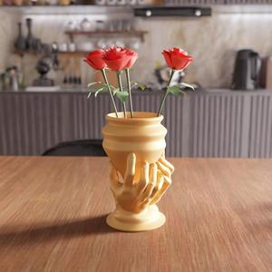 3D Hand Holding Vase STL File - Unique Gift for Him, Desk Planter, Hand Sculpture for Home Decor, 3D Printable Indoor Planter