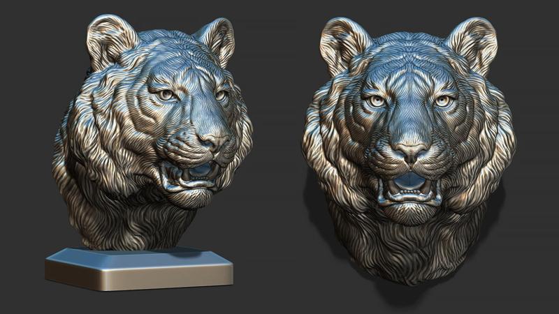 Tiger bust
