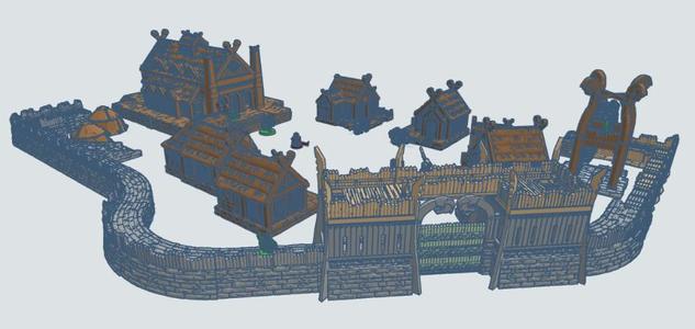 Rohan Palisade Walls and Gate 10mm Scale