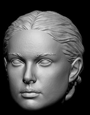 Padme Head sculpt - Star Wars  Black Series - 1/6 Scale - Hottoys 1:6 - Action Figure