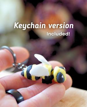 Bumbling Bee Articulated Fidget Bee - Keychain - Ludo 3D Printed Flexi