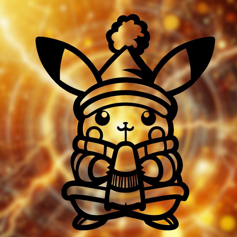 Pikachu ready for Christmas - Wall Art