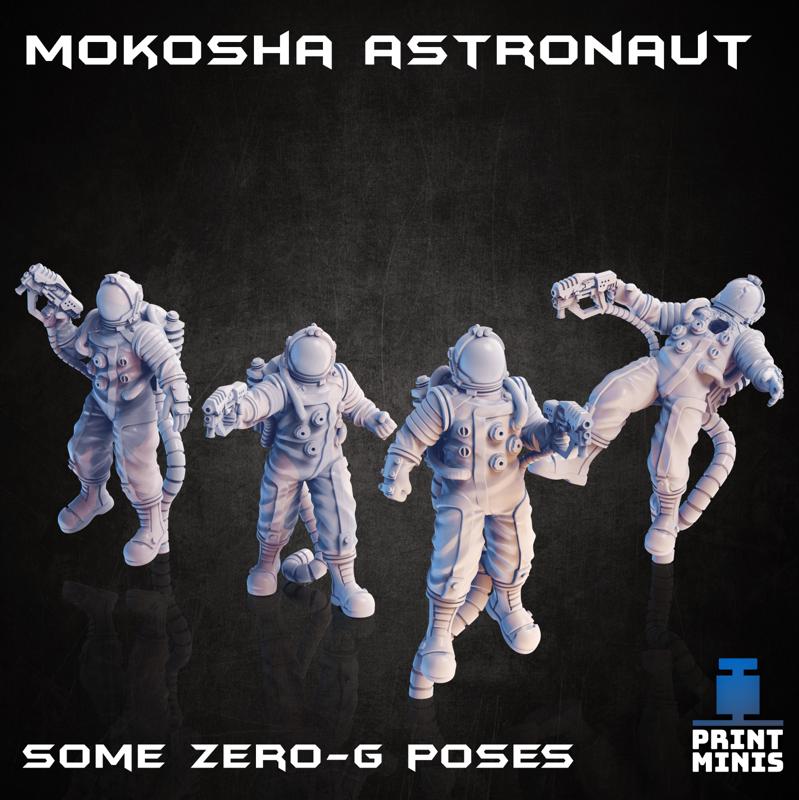 Mokosha Astronauts x4 - Zero-G Poses - In Orbit Collection