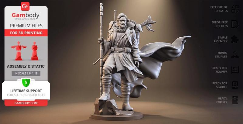 Obi-Wan Kenobi STL files for 3D Printing | Assembly Model