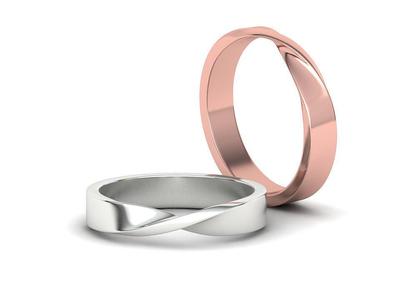Mobius Wedding Ring 4mm wide band 3dmodel