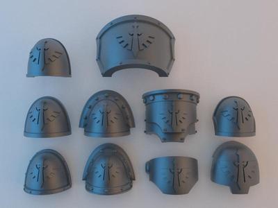 Space Marine Shoulder Pads - Dark Angels