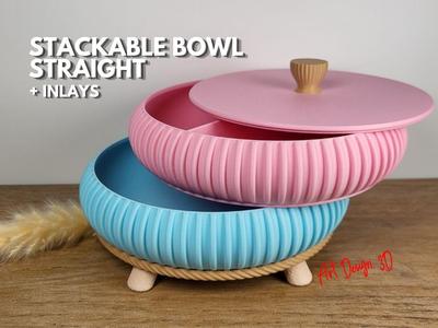 Stackable Bowl Tray - Straight +Inlays