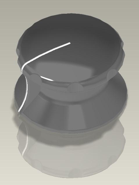 RCA control knob for 1/4" shaft "Fester"