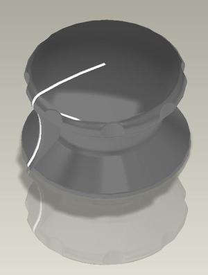 RCA control knob for 1/4" shaft "Fester"