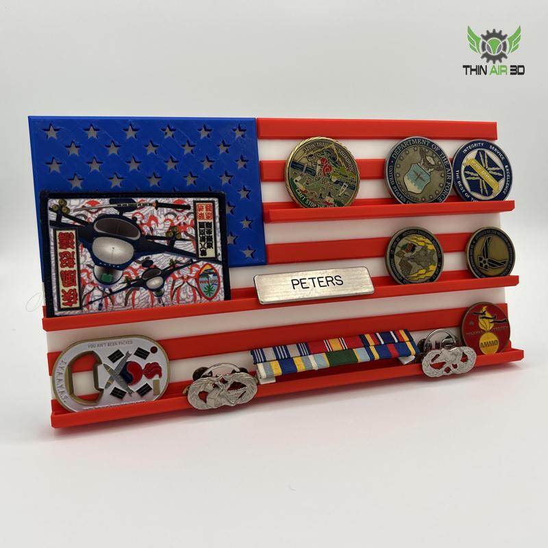 American Flag Challenge Coin Display