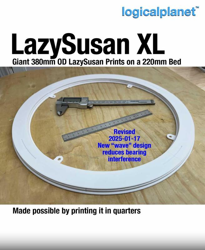 XL Turntable (380mm Lazy Susan), printed on a 220mm bed 