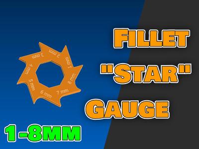 "Star shaped" Fillet Gauge (1-8mm version)