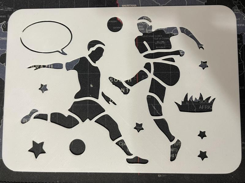 5x Soccer - Template Stencil for draw and painting
