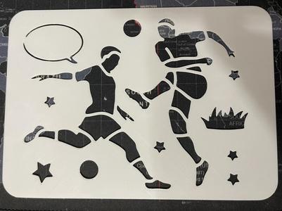5x Soccer - Template Stencil for draw and painting