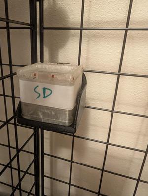 Velcro tie mountable gridfinity shelf