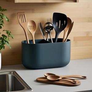 Modern kitchen utensil holder with 2 compartments