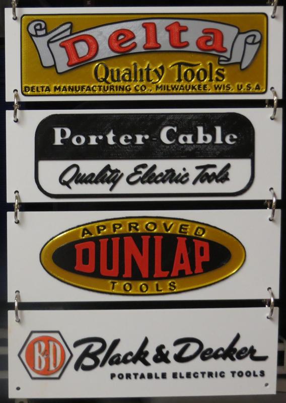 Vintage Tool Logos #1  (Black and Decker, Delta, Dunlap, Porter Cable)