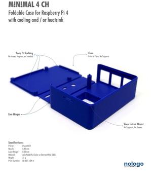 M!N!MAL 4 CH - Raspberry Pi 4 Case