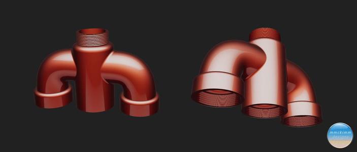 Dual and Triple Port Adapters for a 54 mm thread to fit flexible PVC waste trap hose