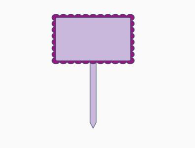 Scalloped Border Plant Label 2 Inch Pick.stl