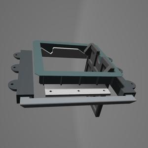 Through-desk trash bin / disposal for 18mm desk