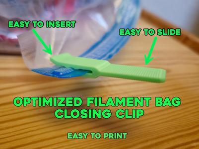 Easy-Slide Clip for Closing Filament Vacuum Bags