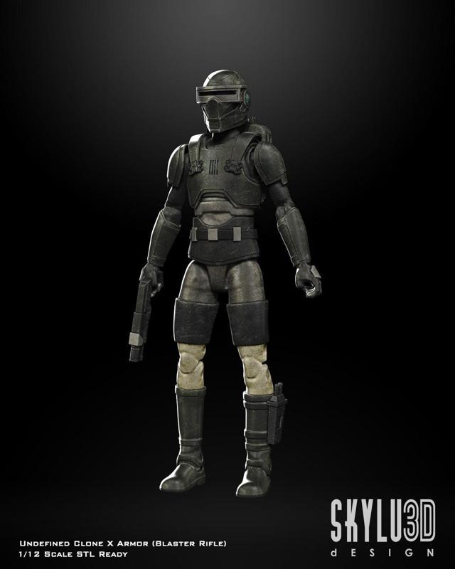 Undefined Clone X Blaster Rifle One12 Scale Armor 3D files