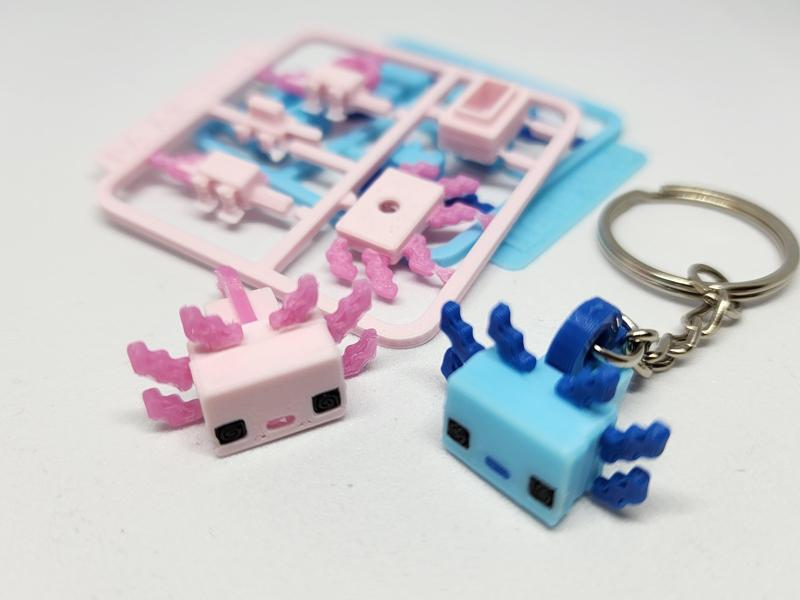 Minecraft-inspire Axolotl Mini Figure Kit/Keychain
