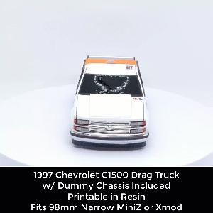 97 C1500 Drag-Truck Body Shell w/ Dummy Chassis (Xmod and MiniZ)