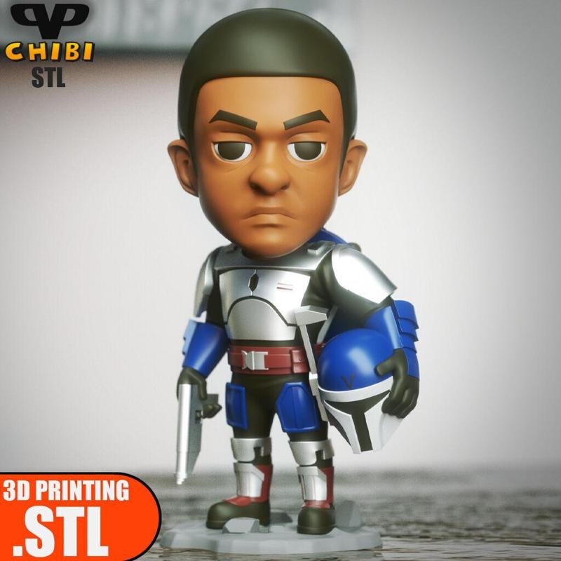 Mandalorian Fleet Commander Chibi STL for 3D Printing ChibiSTL