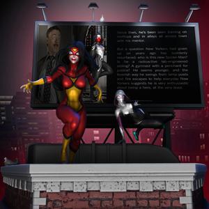 Spider Woman Silk and Gwen Diorama
