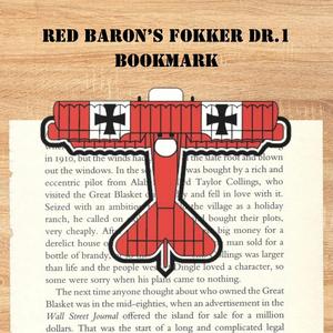Airplane bookmark - Fokker Dr1   
