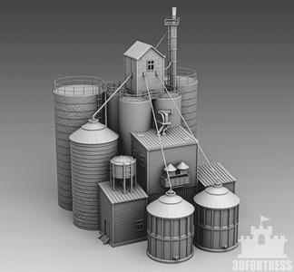 Factory with tank