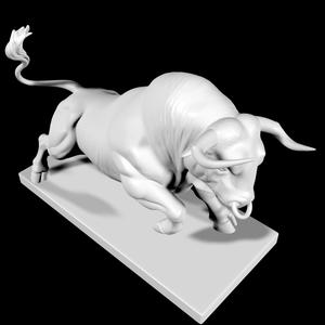 Fierce Charging Bull - High-Poly Watertight 3D Printable Model