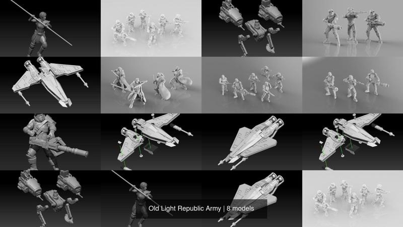 Old Light Republic Army 3D Model Collection