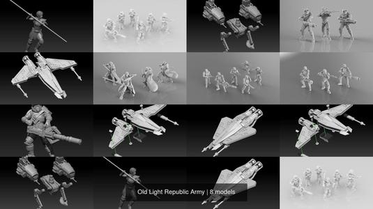 Old Light Republic Army 3D Model Collection