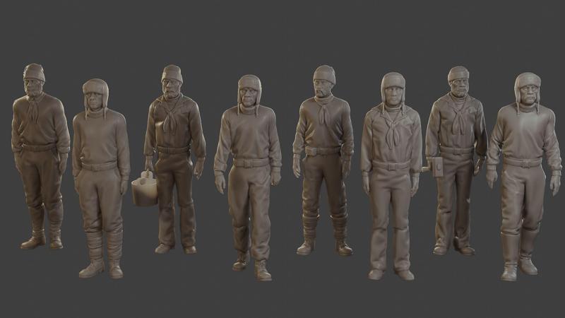 1900 Antartic Sailor ANS1 Pack 1 3D Model Collection