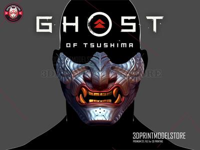 Japanese Oni Samurai Ghost Mask - Ghost of Tsushima Helmet
