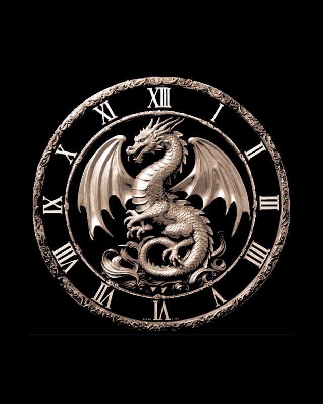 The European Dragon in its Majesty - Golden Clockface