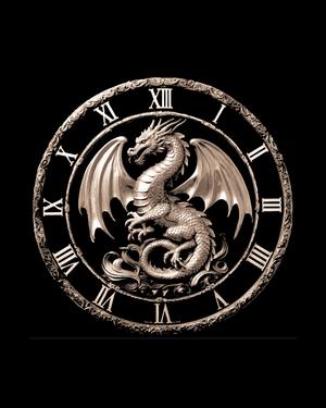 The European Dragon in its Majesty - Golden Clockface