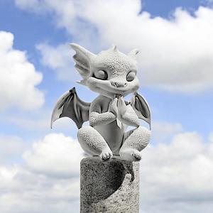 Baby Dragon Statue - Meditating